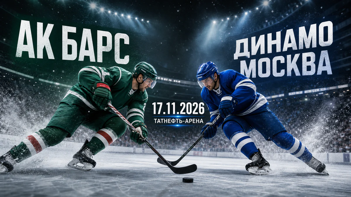 Нейтральная иллюстрация хоккейной арены перед матчем в Казани без логотипов и узнаваемых игроков