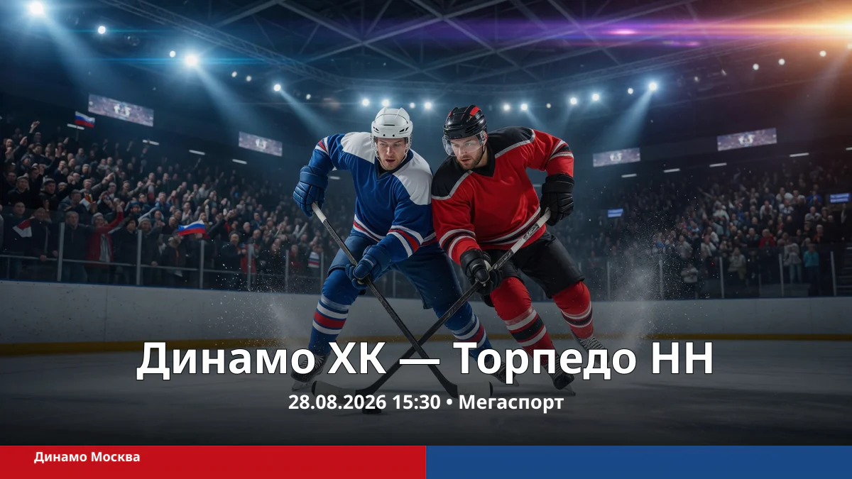 Два вымышленных хоккеиста в борьбе за шайбу на современной арене